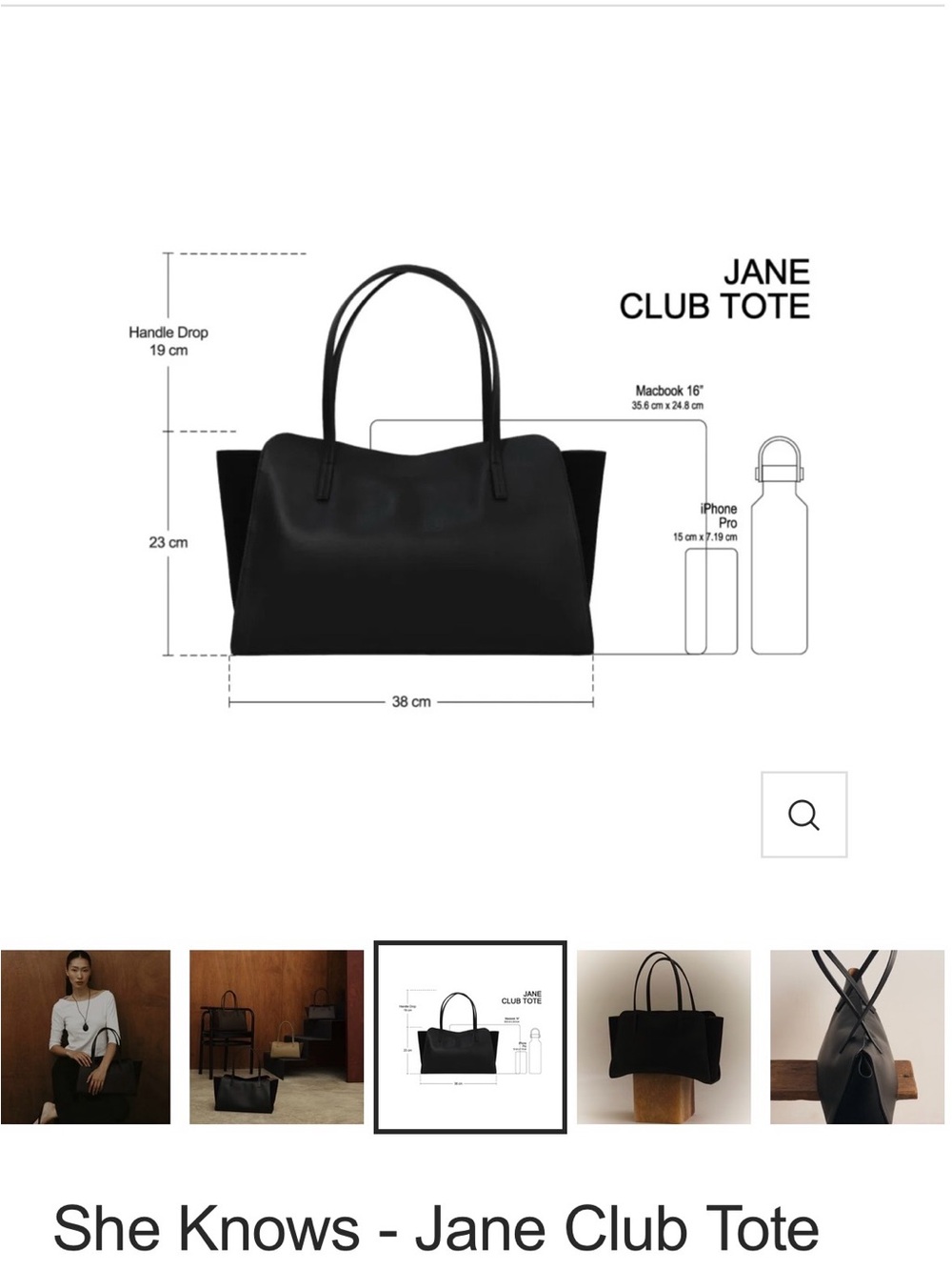 Jane Club Tote - Black